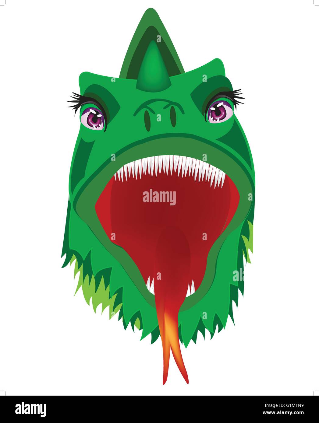 Illustration of the head of the dragon on white background