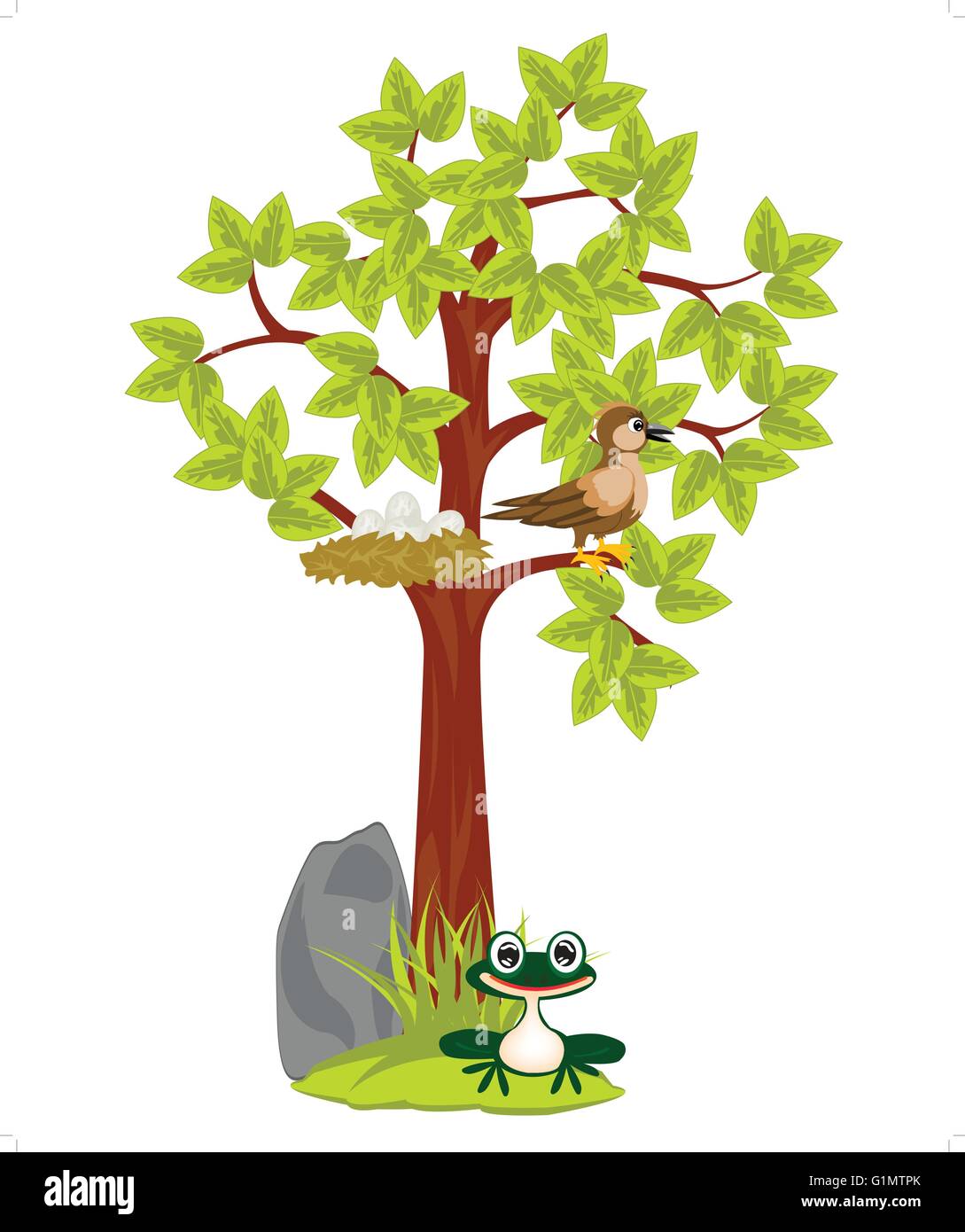 Bird Nest In Tree Clipart