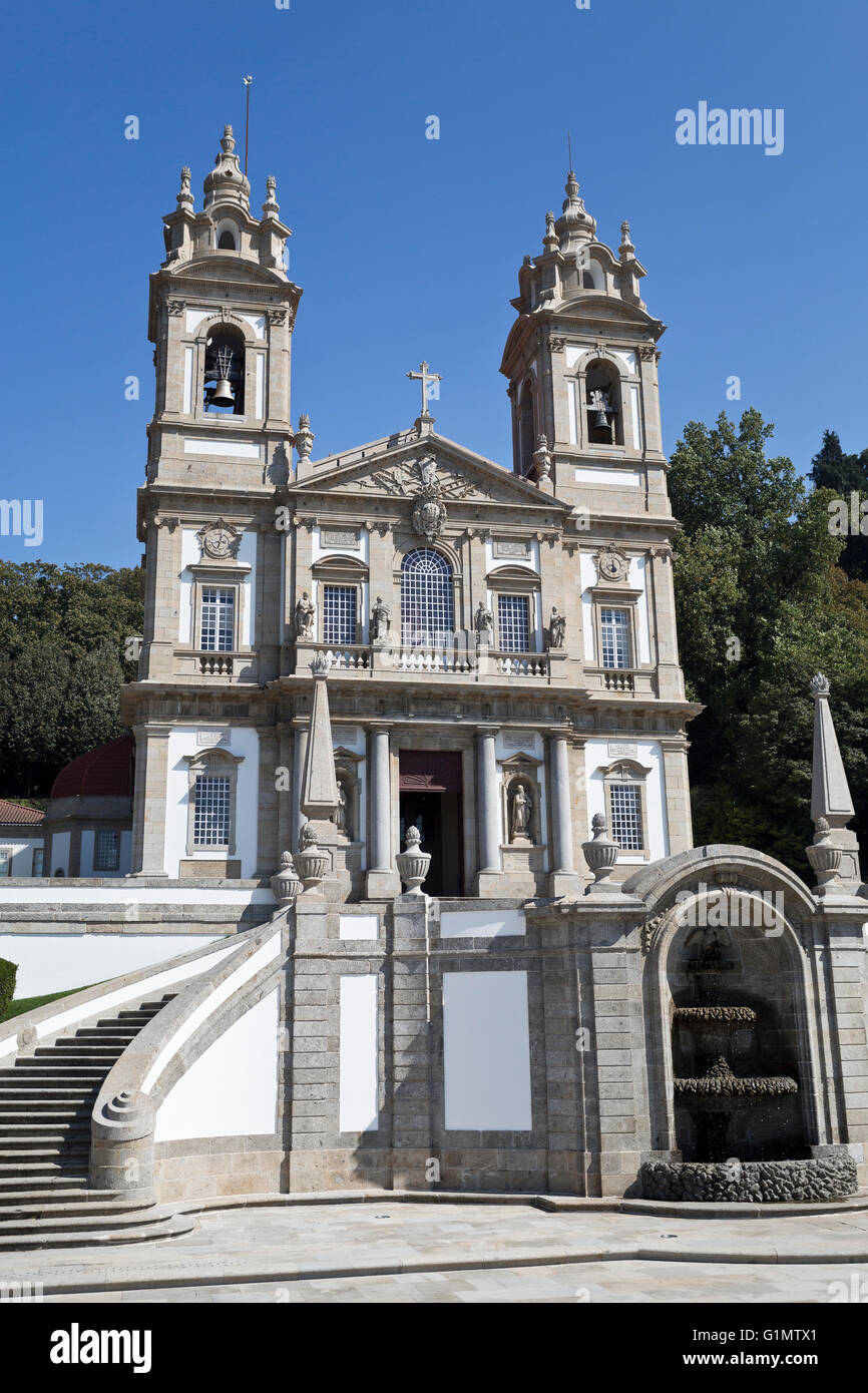 The neoclassical Basilica of Bom Jesus (Good Jesus) in Braga, Portugal Stock Photo