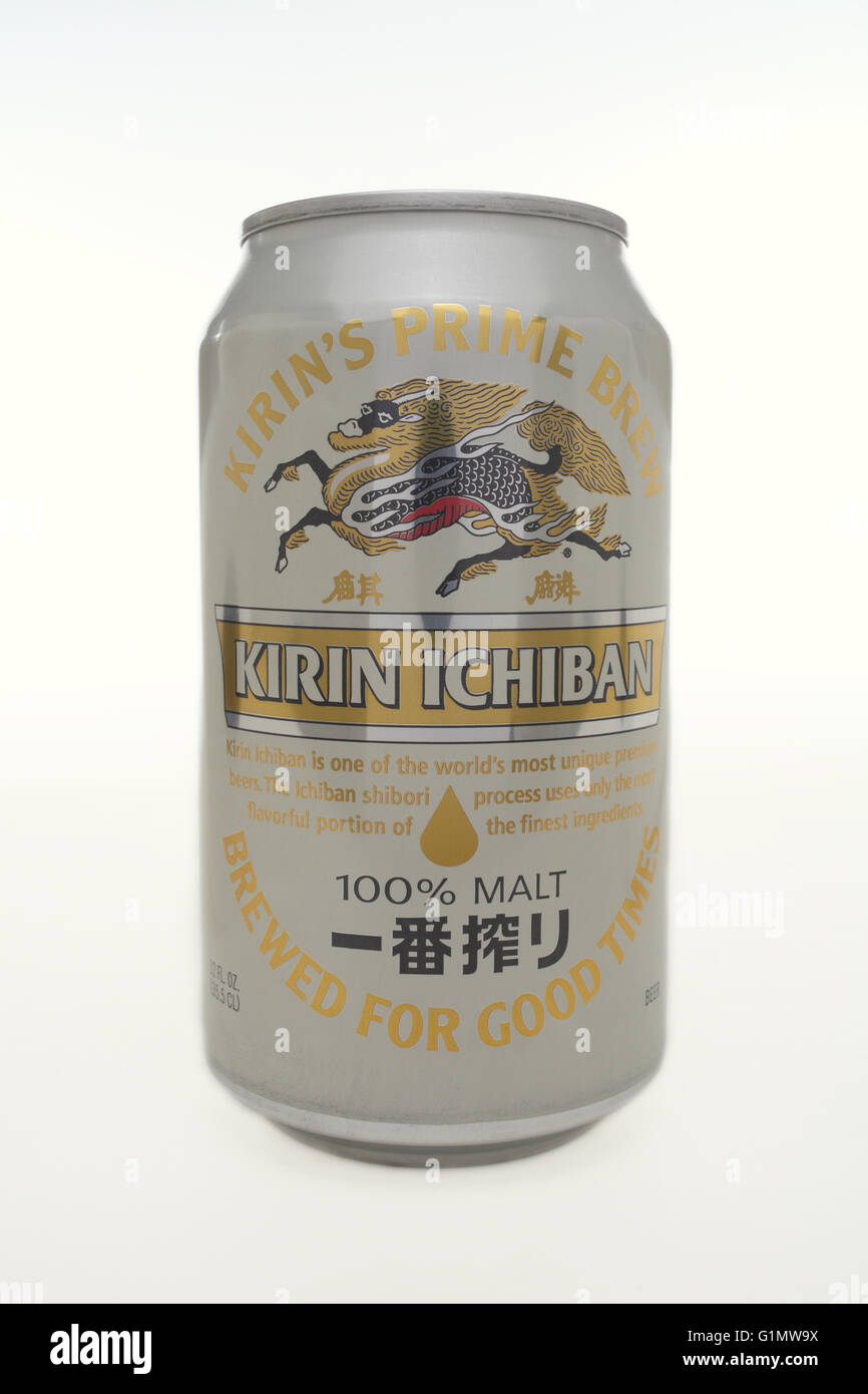 Kirin Ichiban beer can Stock Photo