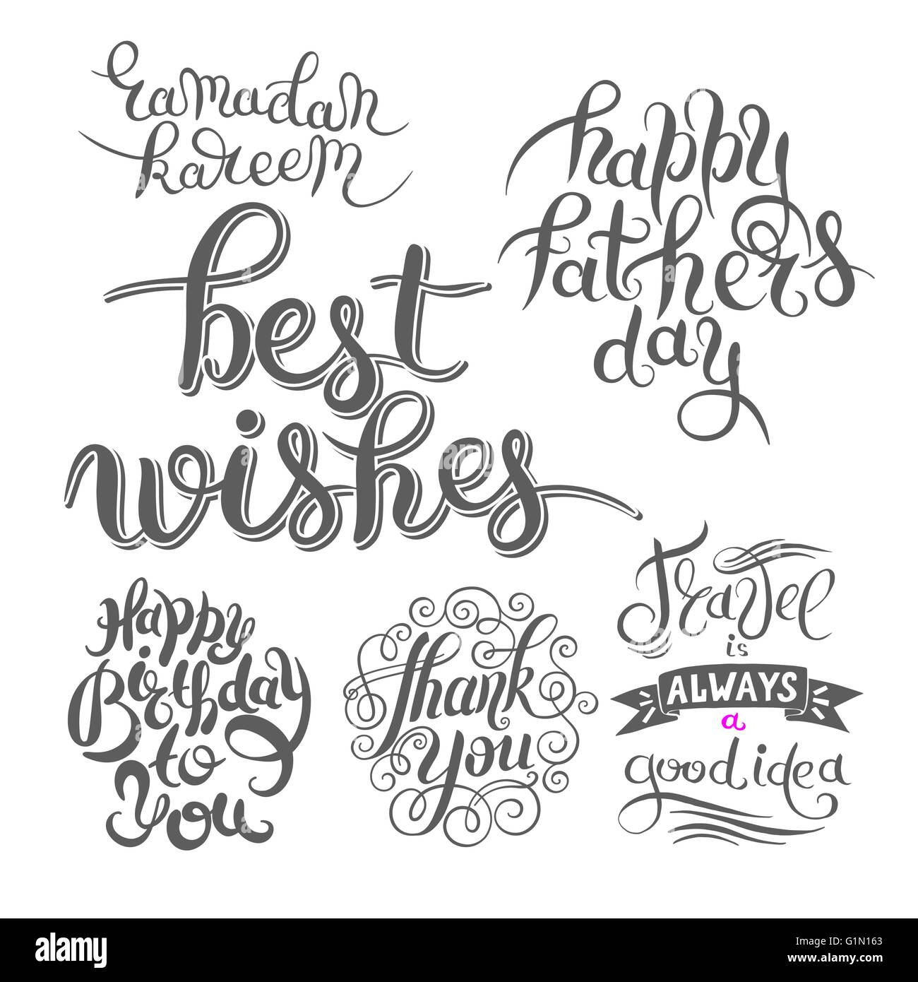 Hand Lettering Motivation hand lettering inscription set, motivation and inspiration quote Stock ...