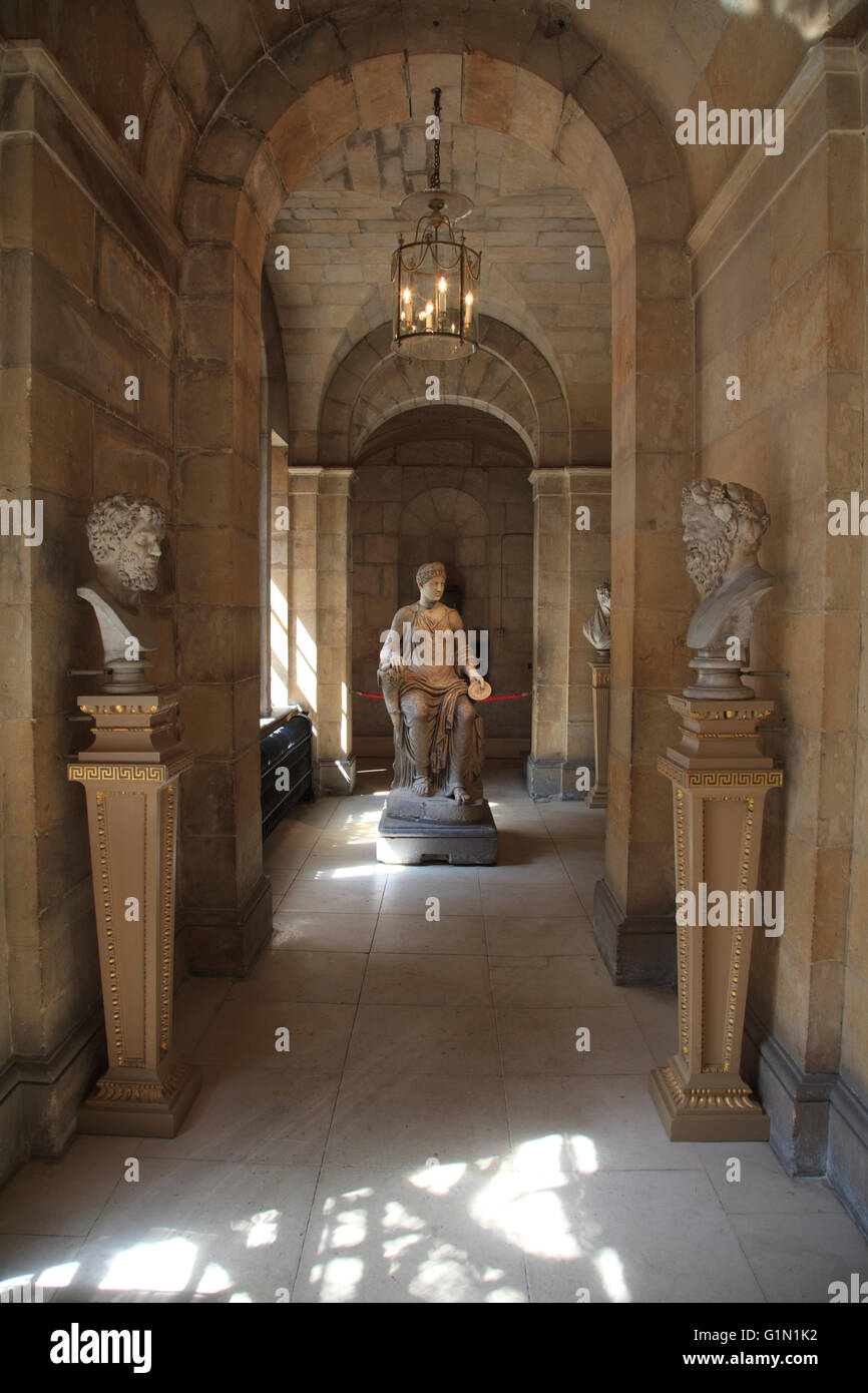 The Antique Passage with Roman and Greek statues in Castle Howard