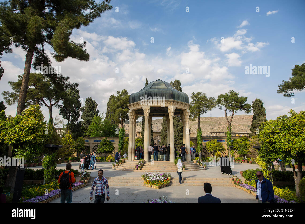 Hafez tomb complex of the famous persian poet in Shiraz Iran Stock Photo