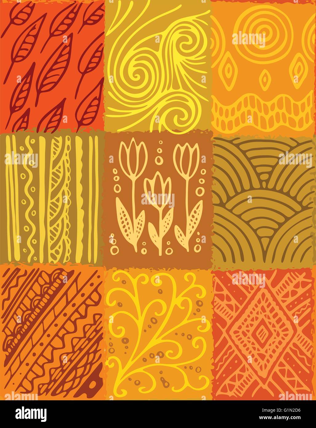 Textile design in orange Stock Vector Images - Alamy