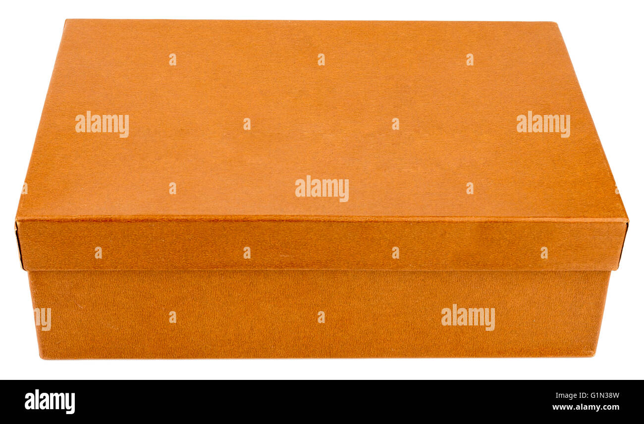Orange box isolated on white Stock Photo Alamy