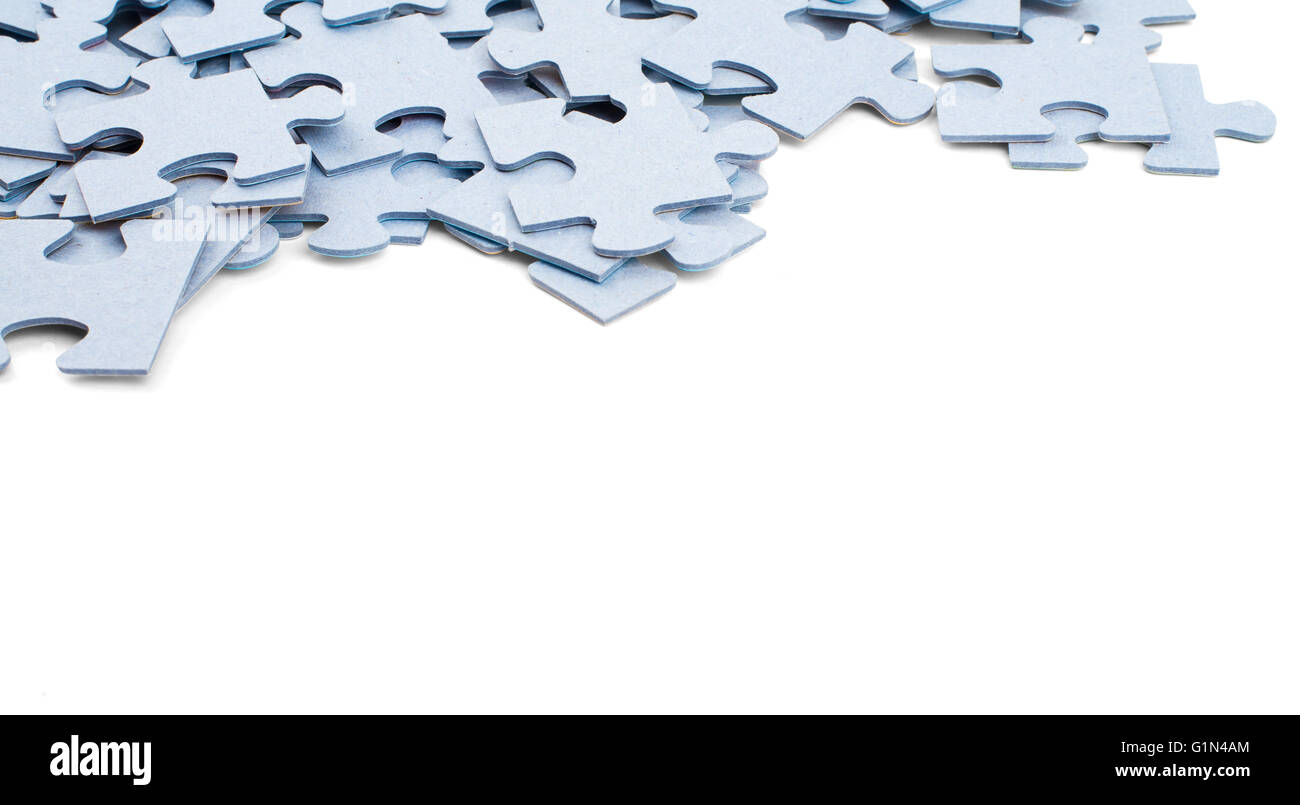 Puzzle pieces on white background Stock Photo - Alamy