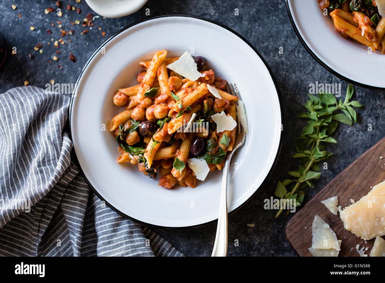 chickpea and spinach Stock Photo