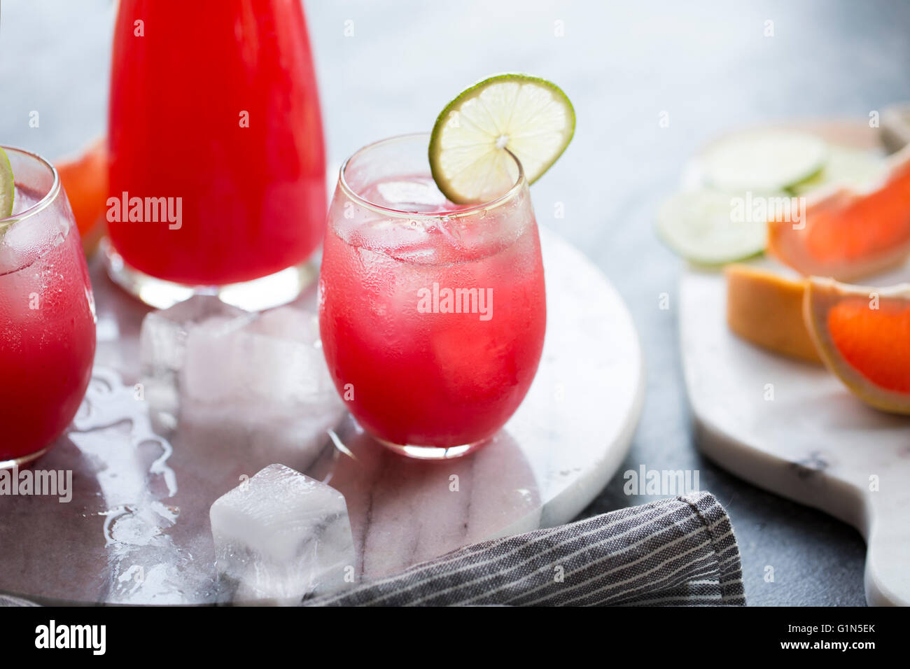 hibiscus ginger palomas. Coctail, cousin to the margarita. Stock Photo