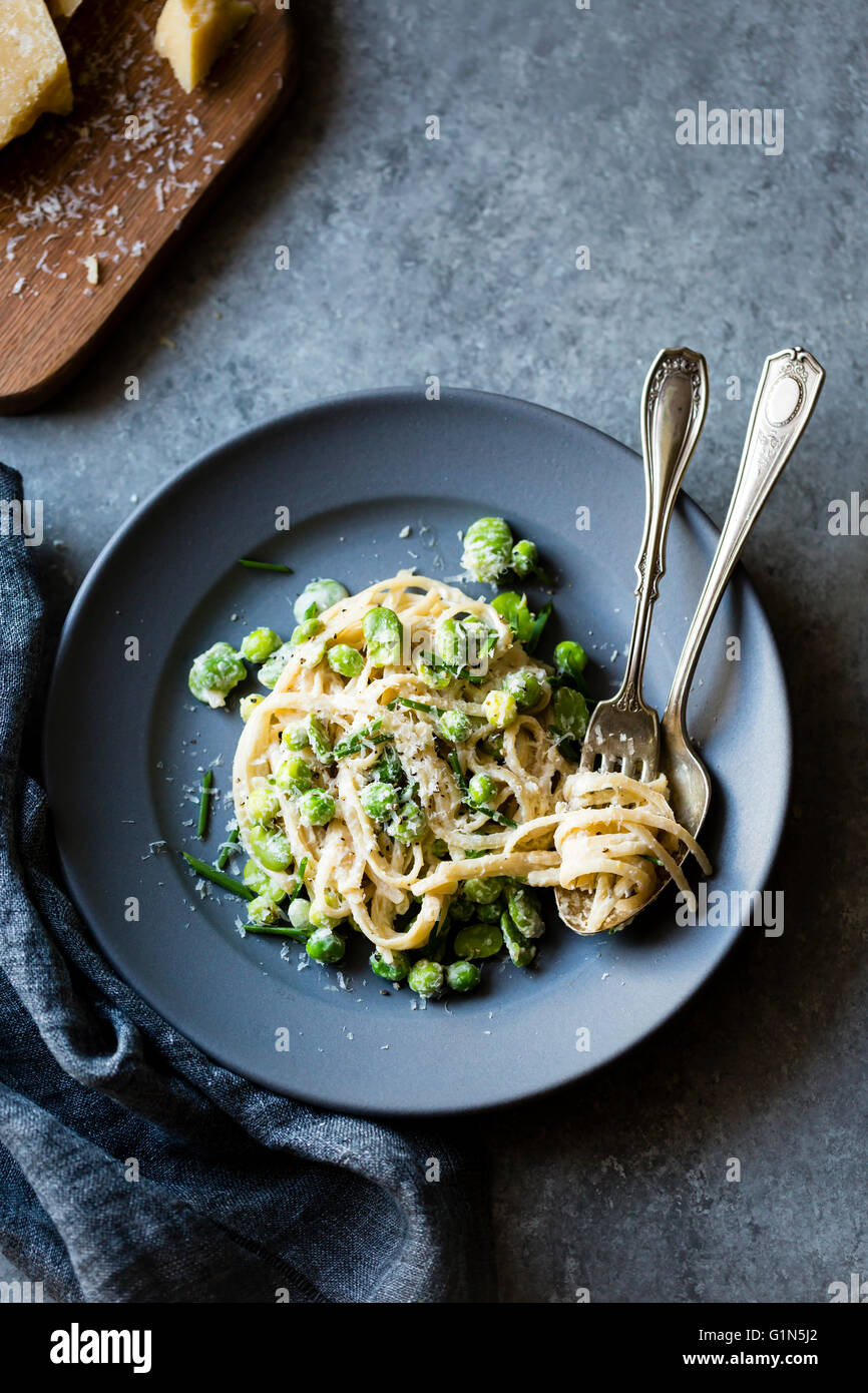 Spring vegetable pasta Stock Photo - Alamy