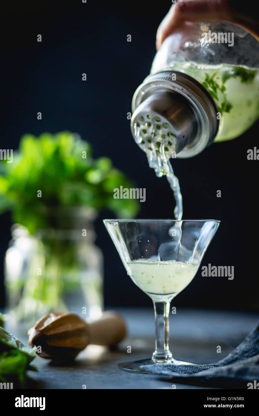 gin & mint cocktail Stock Photo Alamy