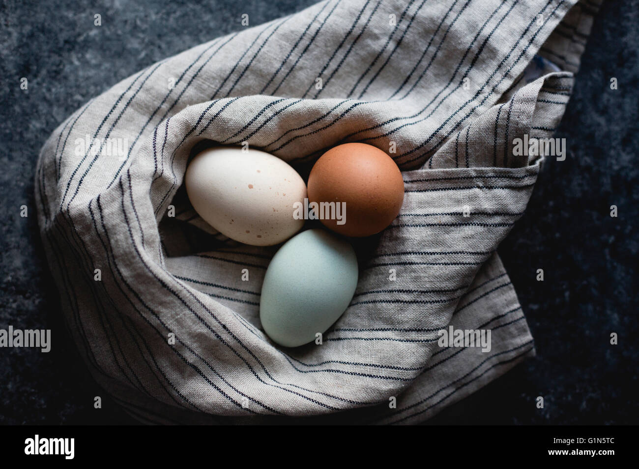 Various colored eggs Stock Photo