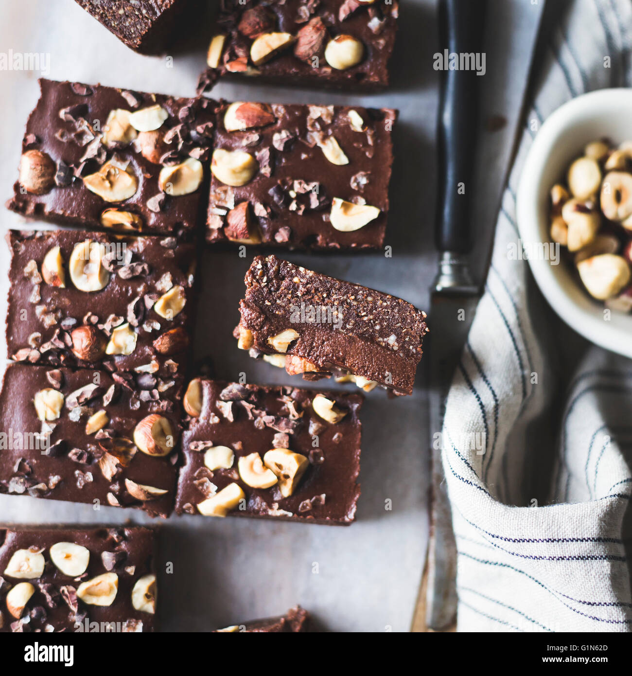 Nobake hazelnut ganache brownies Glutenfree, vegan, refined sugar