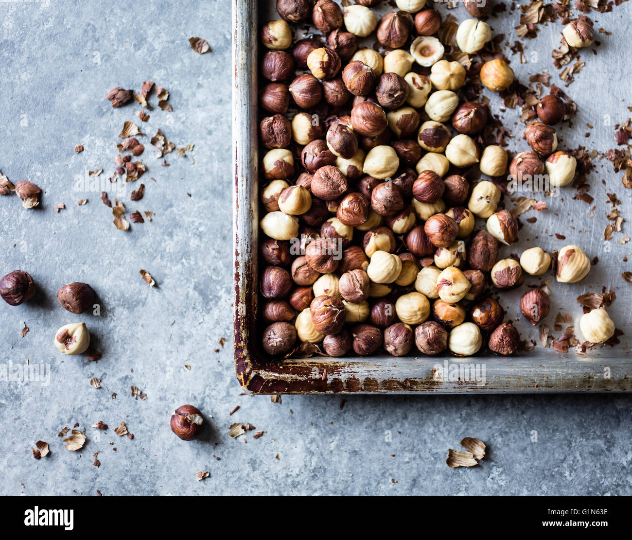 Toasted Hazelnuts Stock Photo