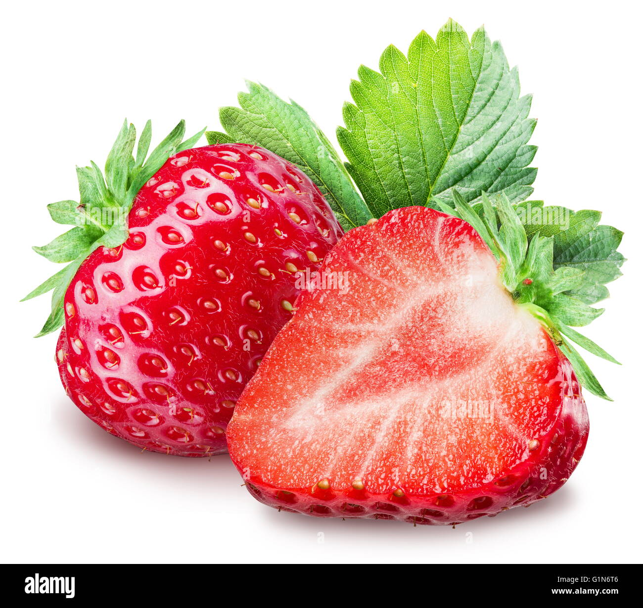 Strawberries on the white background. File contains clipping paths. Stock Photo