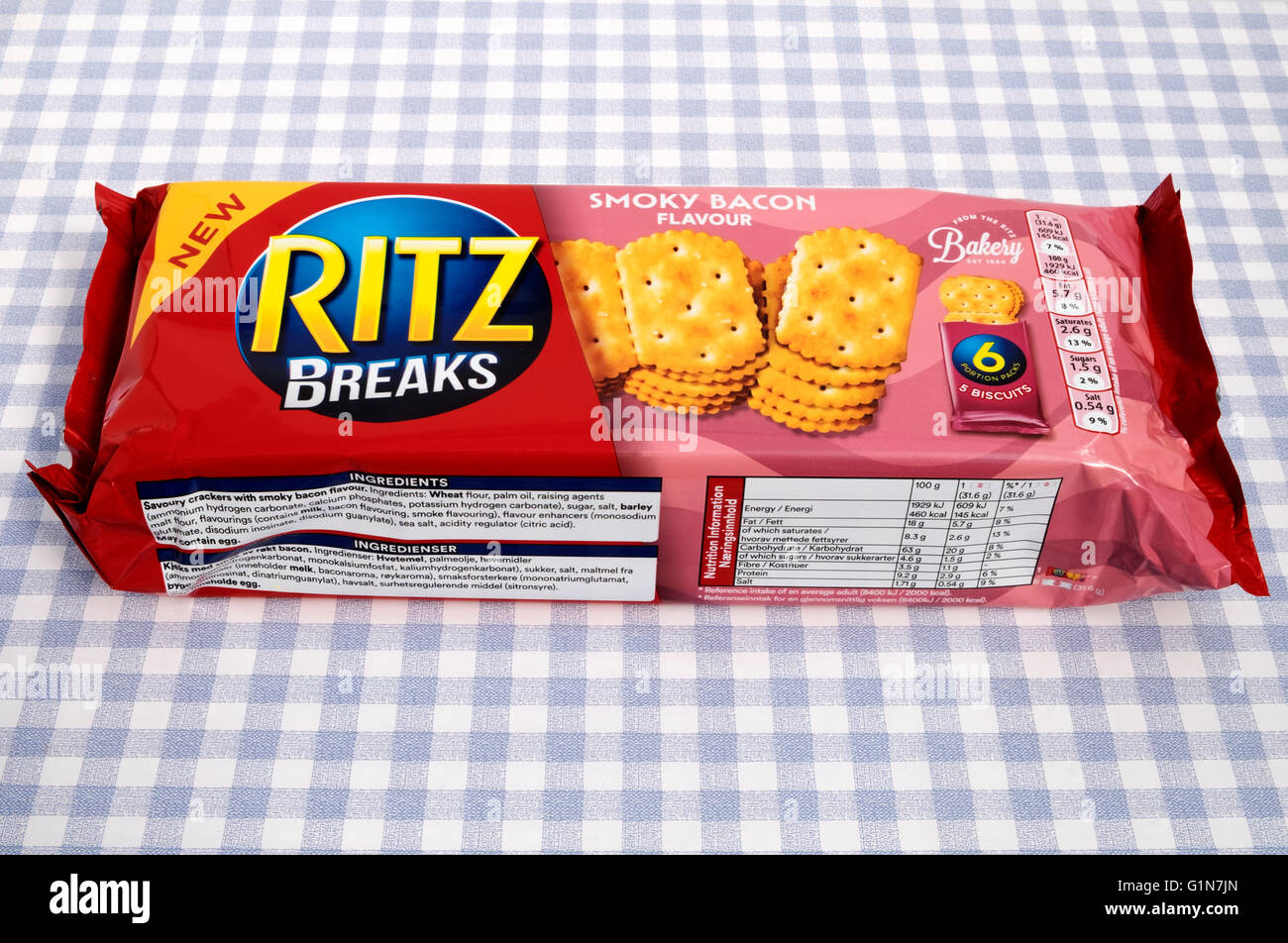 Ritz Breaks smoky Bacon crackers Stock Photo