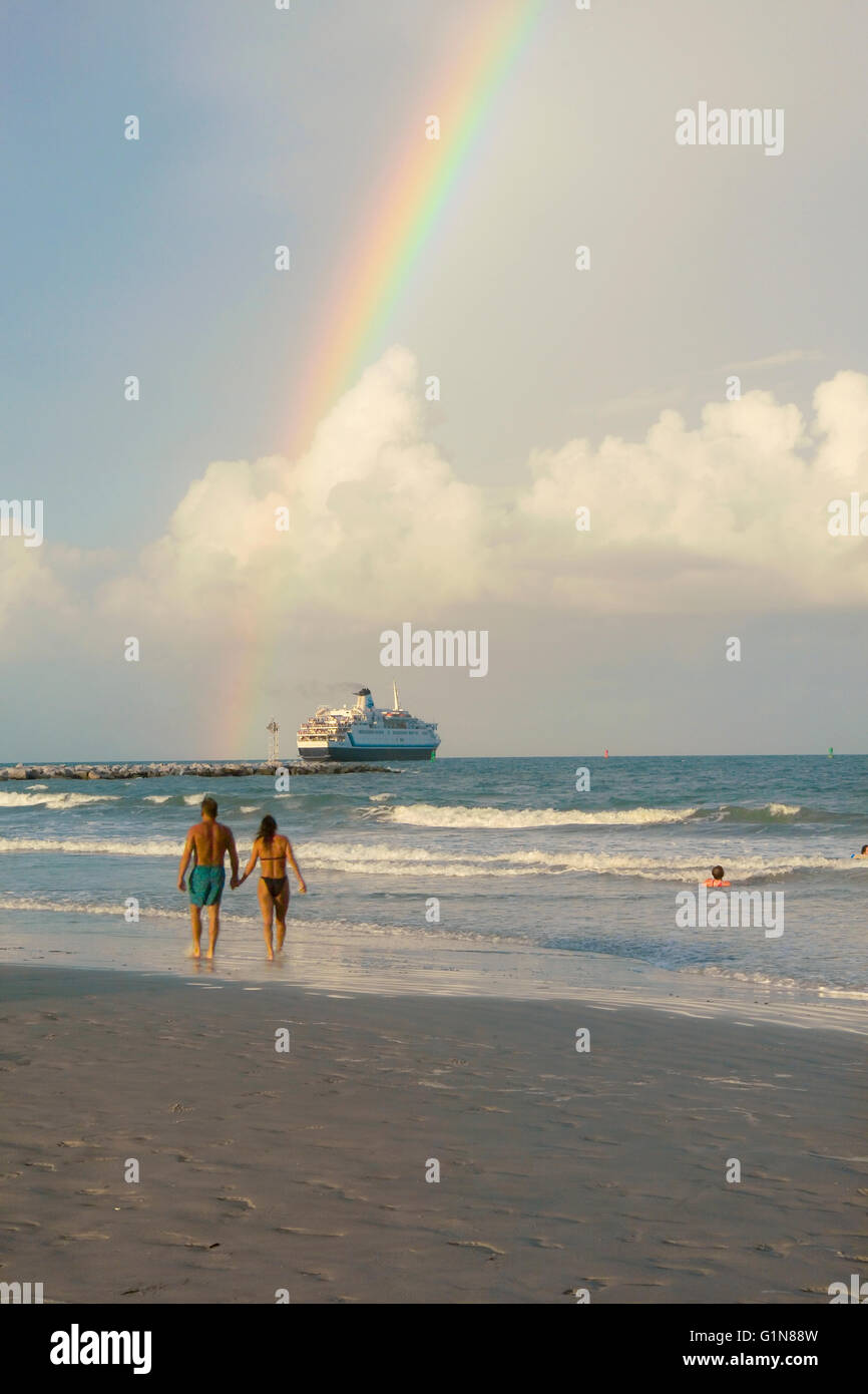 Cruise ship leaving port at Jetty Park, Cocoa Beach, FL Stock Photo Alamy