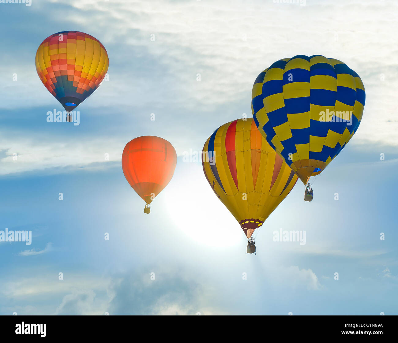 Hot air balloons at Balloon Fiesta in Albuquerque  New Mexico, U.S. Stock Photo