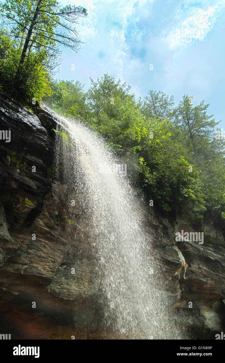 Bridal Veil Falls near Highlands, NC. Stock Photo