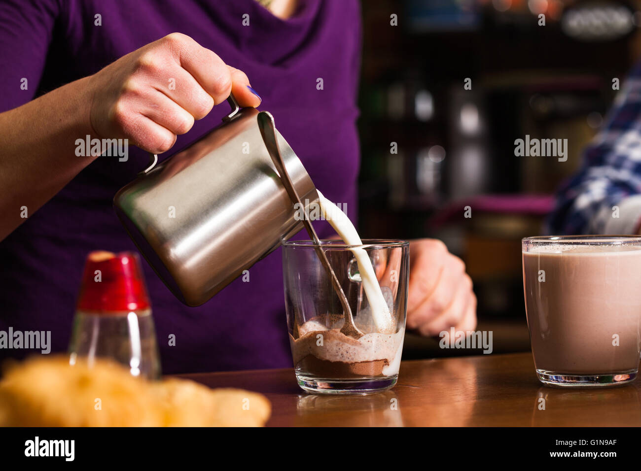 Cocoa drink cooking Stock Photo Alamy