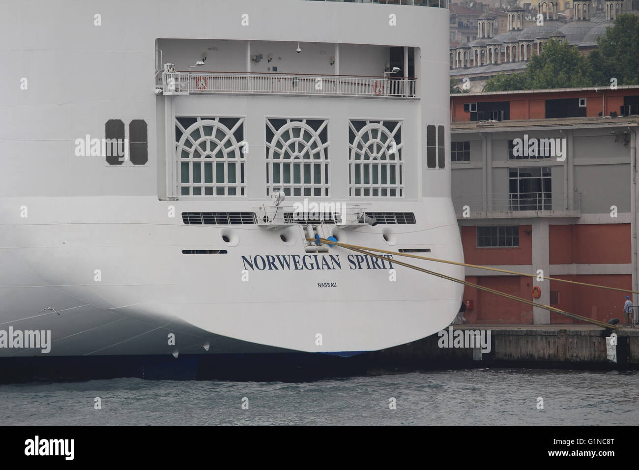 The Norwegian Spirit cruise liner in Istanbul, Turkey Stock Photo