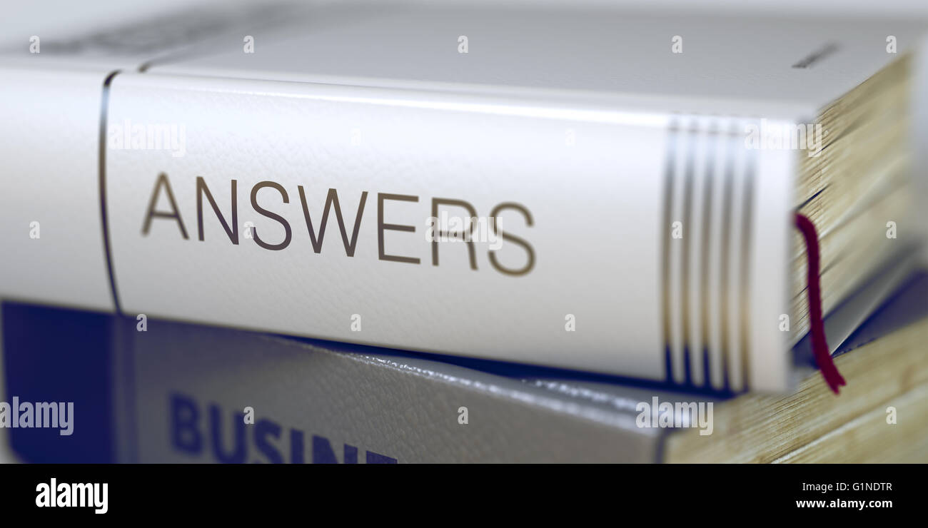 Answers  - Book Title. Stock Photo