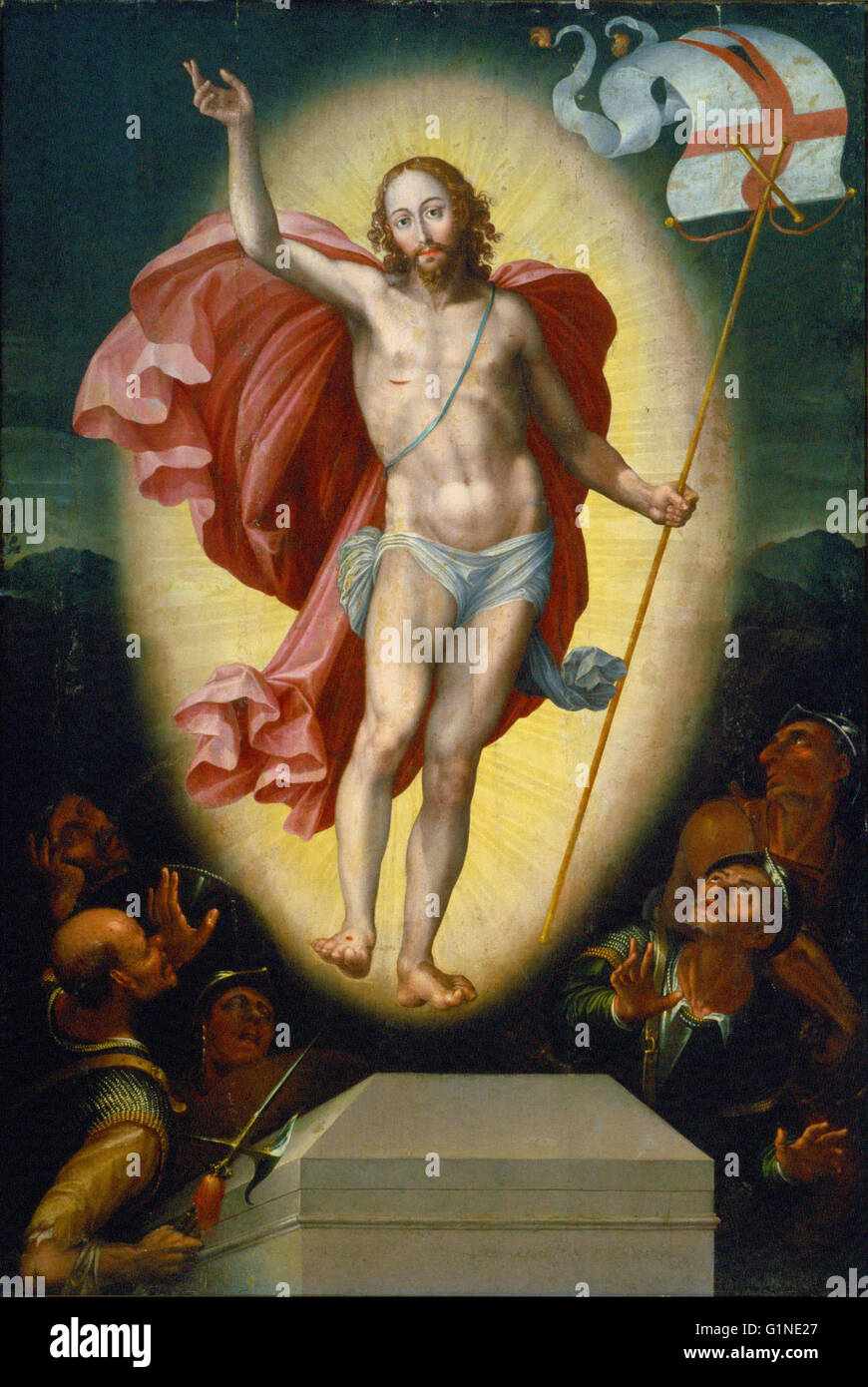 Alonso Lopez de Herrera - The Resurrection of Christ -  Museo Nacional de Arte de Mexico Stock Photo