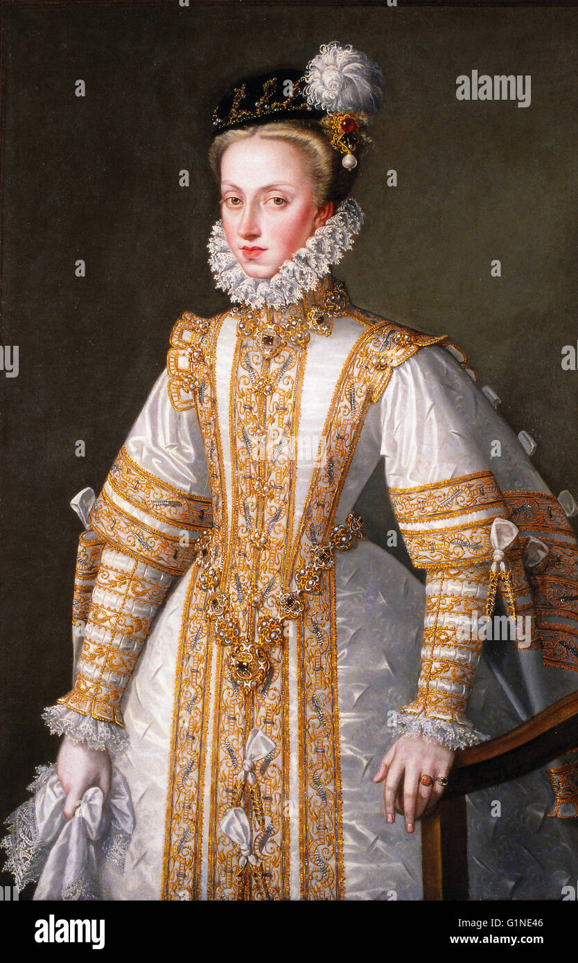 Alonso Sanchez Coello - Anne of Austria, Queen of Spain - Museo Lázaro Galdiano Stock Photo