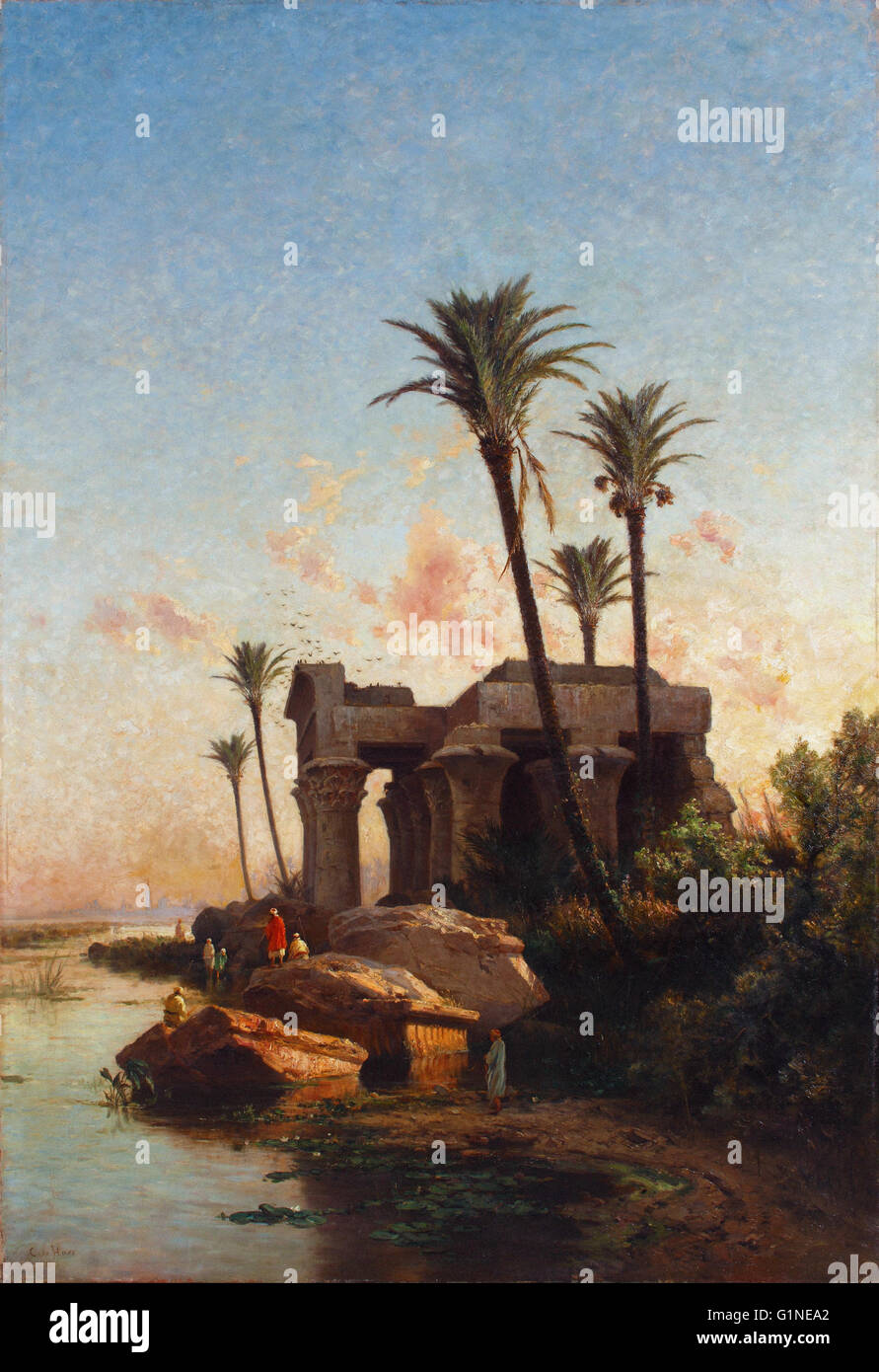 Carlos de Haes - Egypcian Landscape - Museo del Romanticismo, Madrid Stock Photo