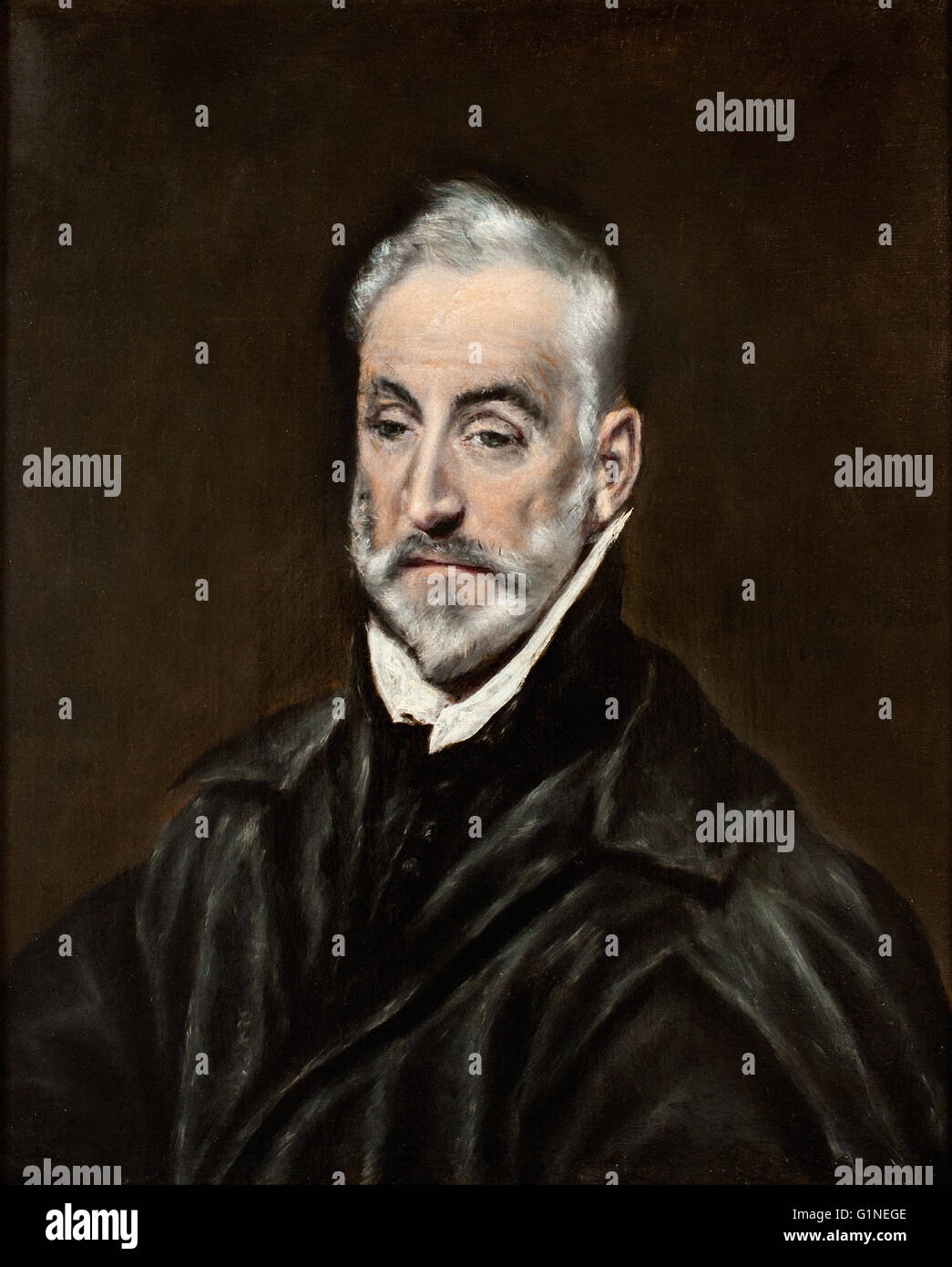 El Greco - Portrait of Antonio de Covarrubias  - Museo del Greco Stock Photo