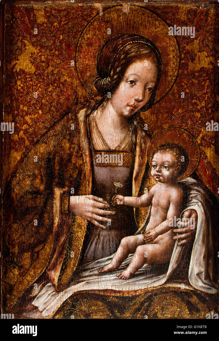 Flemish Spanish Painting School - Madonna and Child  - Museo del Greco Stock Photo