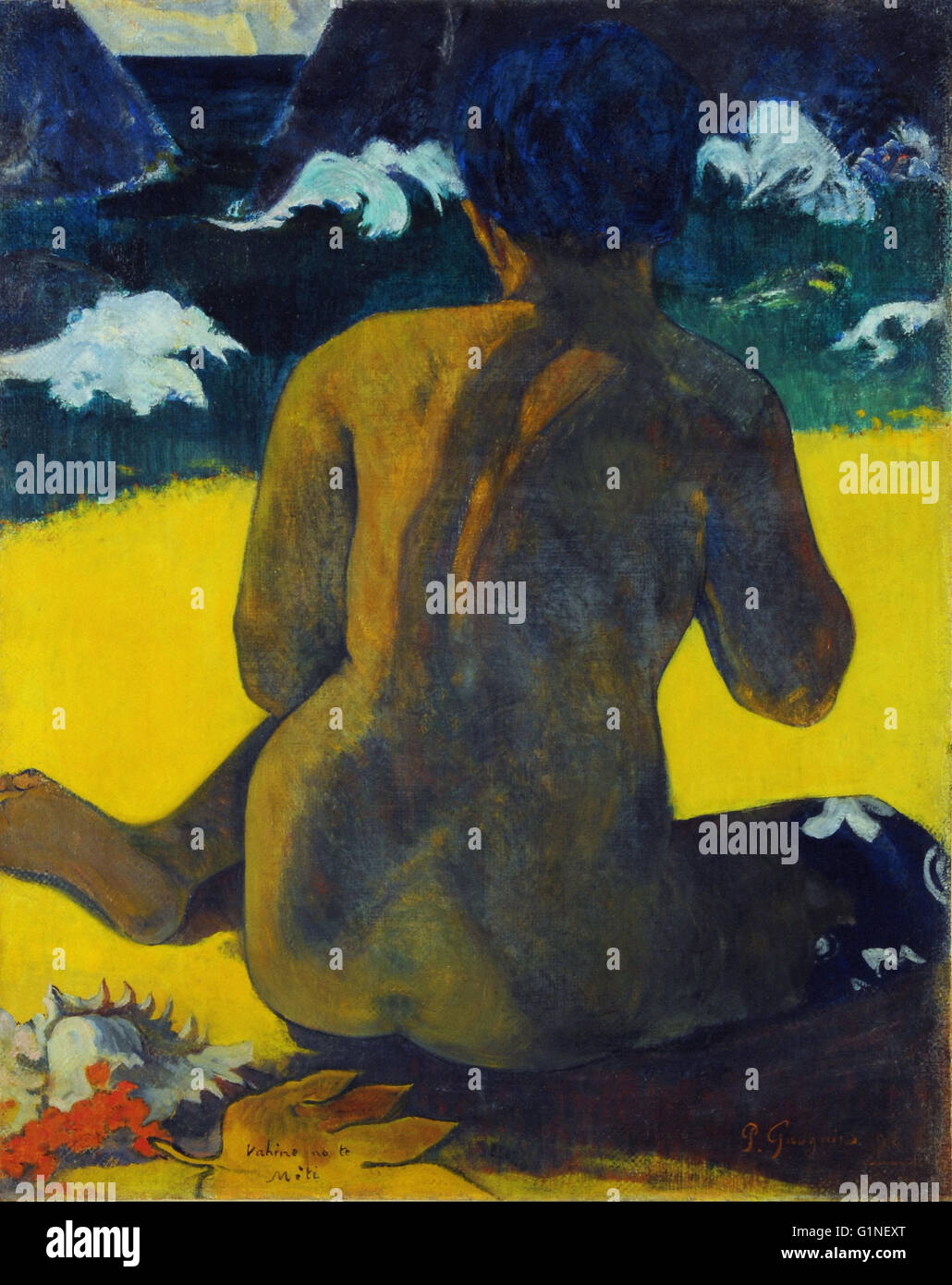 Gauguin, Paul - Vahine no te miti (Femme a la mer) (Mujer del mar)   - Museo Nacional de Bellas Artes de Buenos Aires Stock Photo