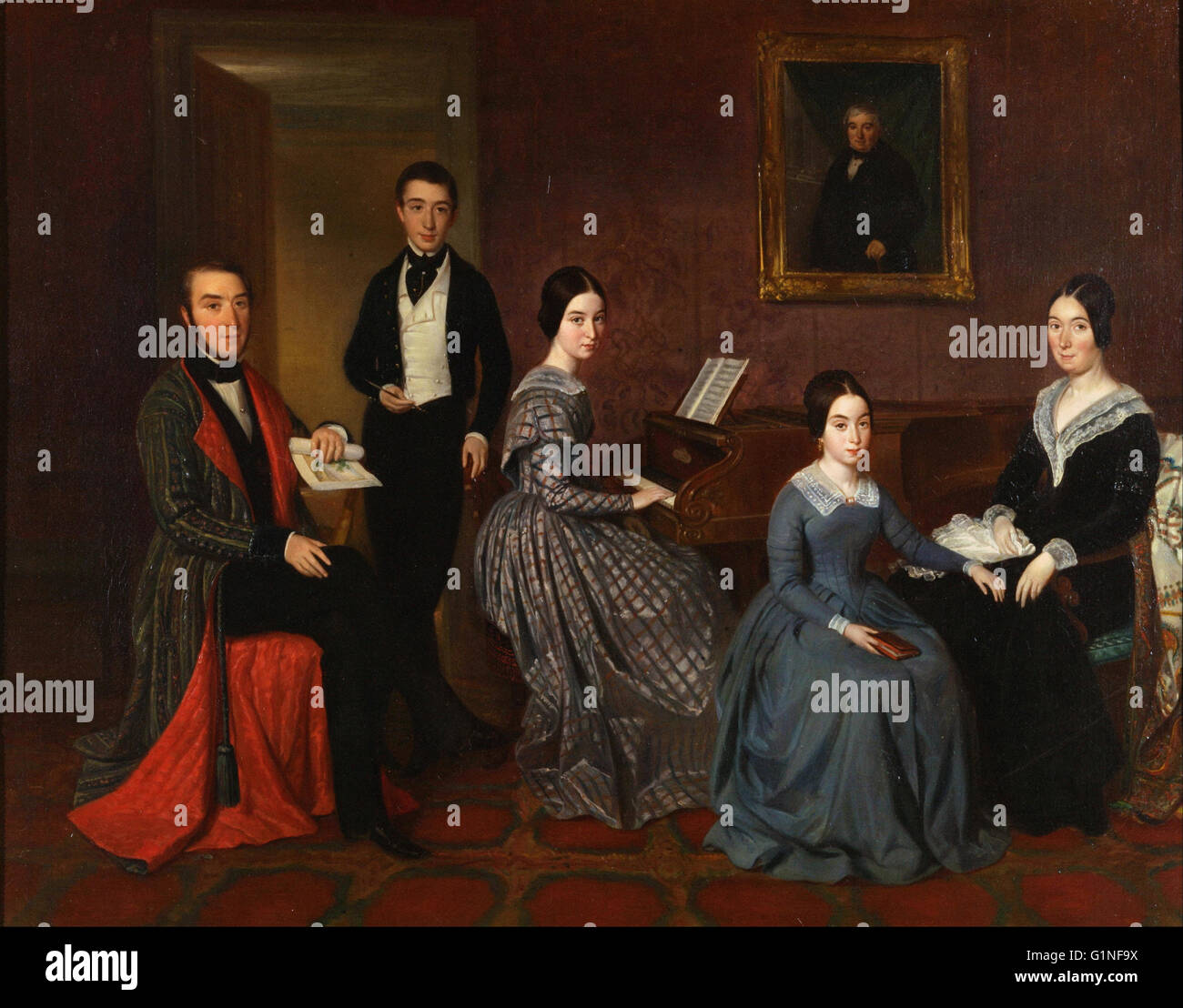 Joaquin Espalter - The family of Jorge Flaquer - Museo del Romanticismo, Madrid Stock Photo