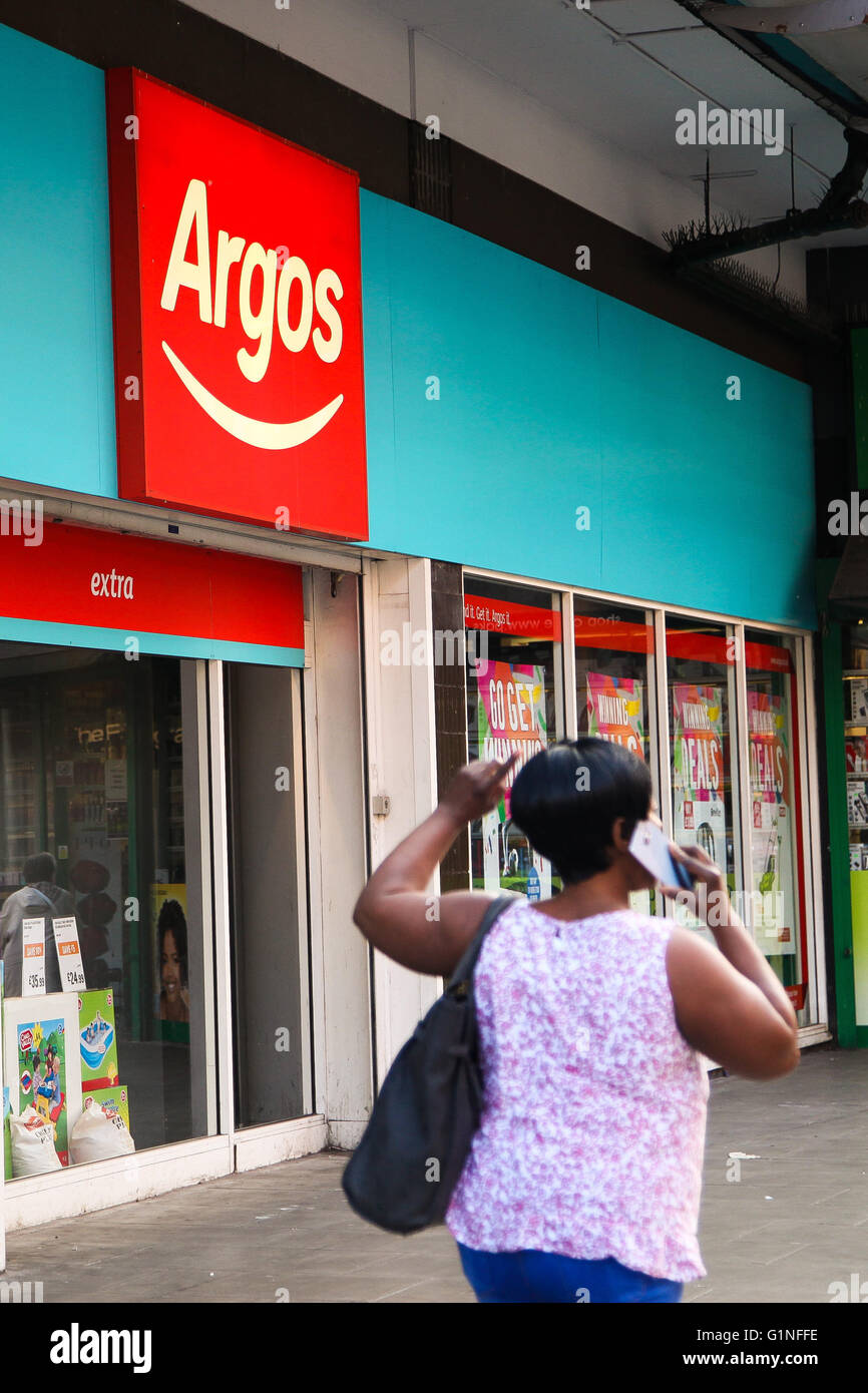 Exterior shopfront of an Argos store in Wood Green Shopping City, North London Stock Photo