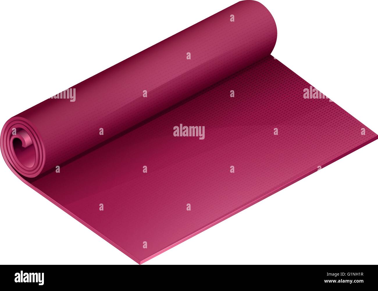 Rolled mat in pink color Stock Vector