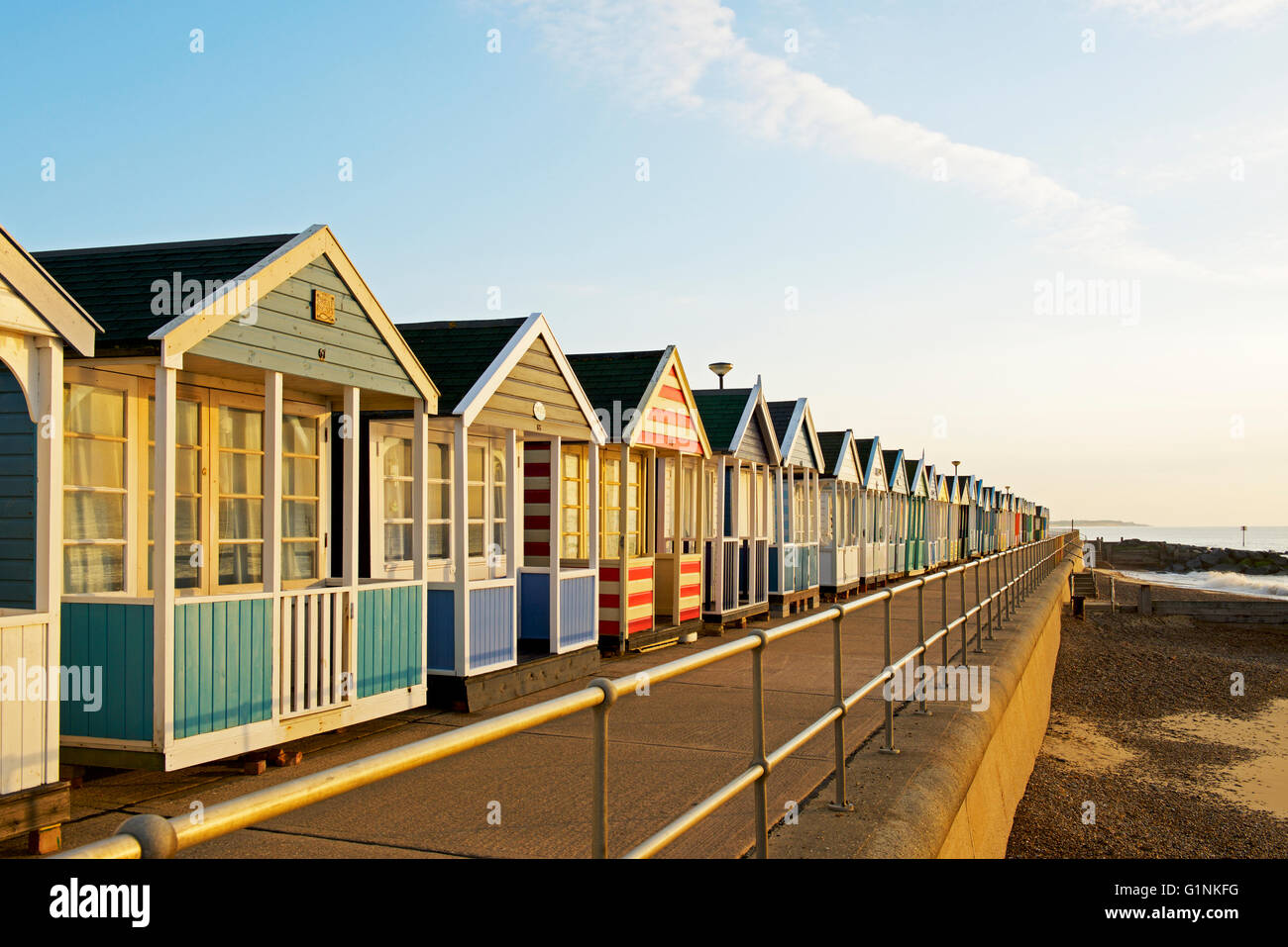 Beach huts at Southwold, Suffolk, England UK Stock Photo