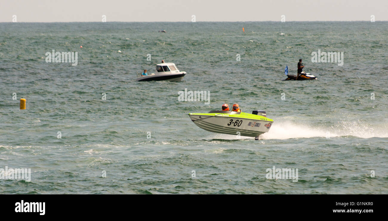 Powerboat racing at Torquay, Devon, UK. Stock Photo