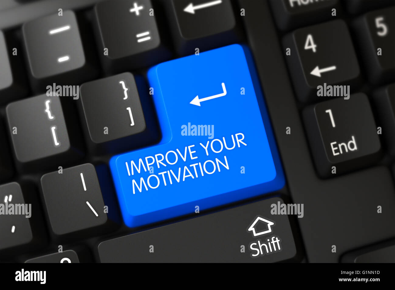Improve Your Motivation CloseUp of Keyboard. Stock Photo