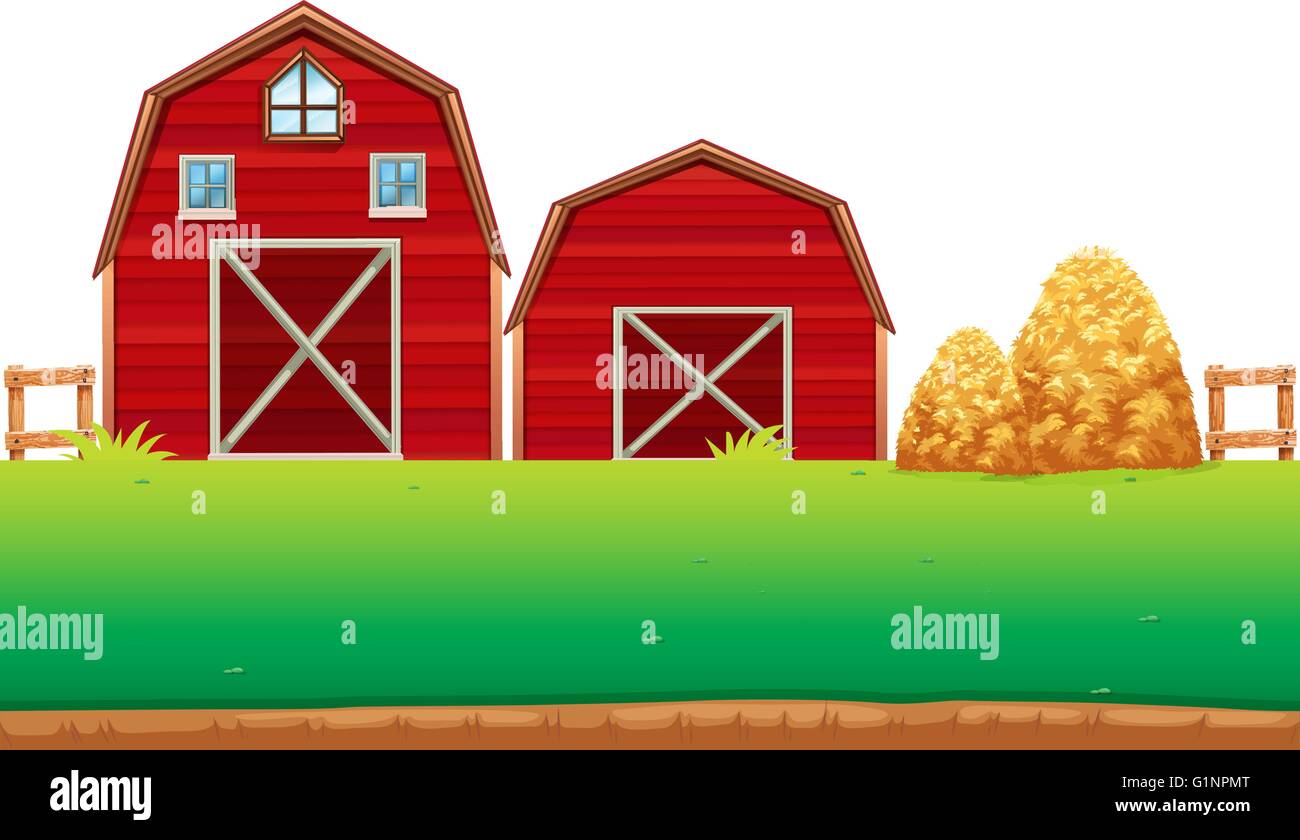 Red barns on the farm illustration Stock Vector Image & Art - Alamy