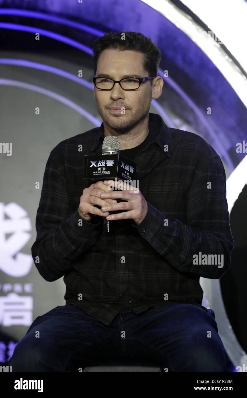 Beijing, China. 18th May, 2016. Director Bryan Singer attends a press conference for the film 'X-Men: Apocalypse' in Beijing, capital of China, May 18, 2016. The release date of the film in the Chinese mainland is sheduled on June 3. Credit:  Xinhua/Alamy Live News Stock Photo
