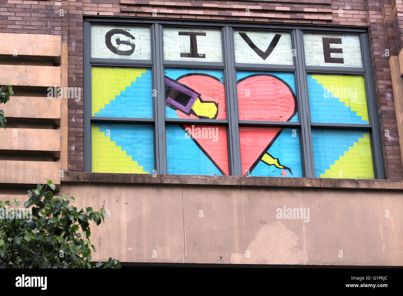 Post-it notes war breaks out in New York City Stock Photo - Alamy