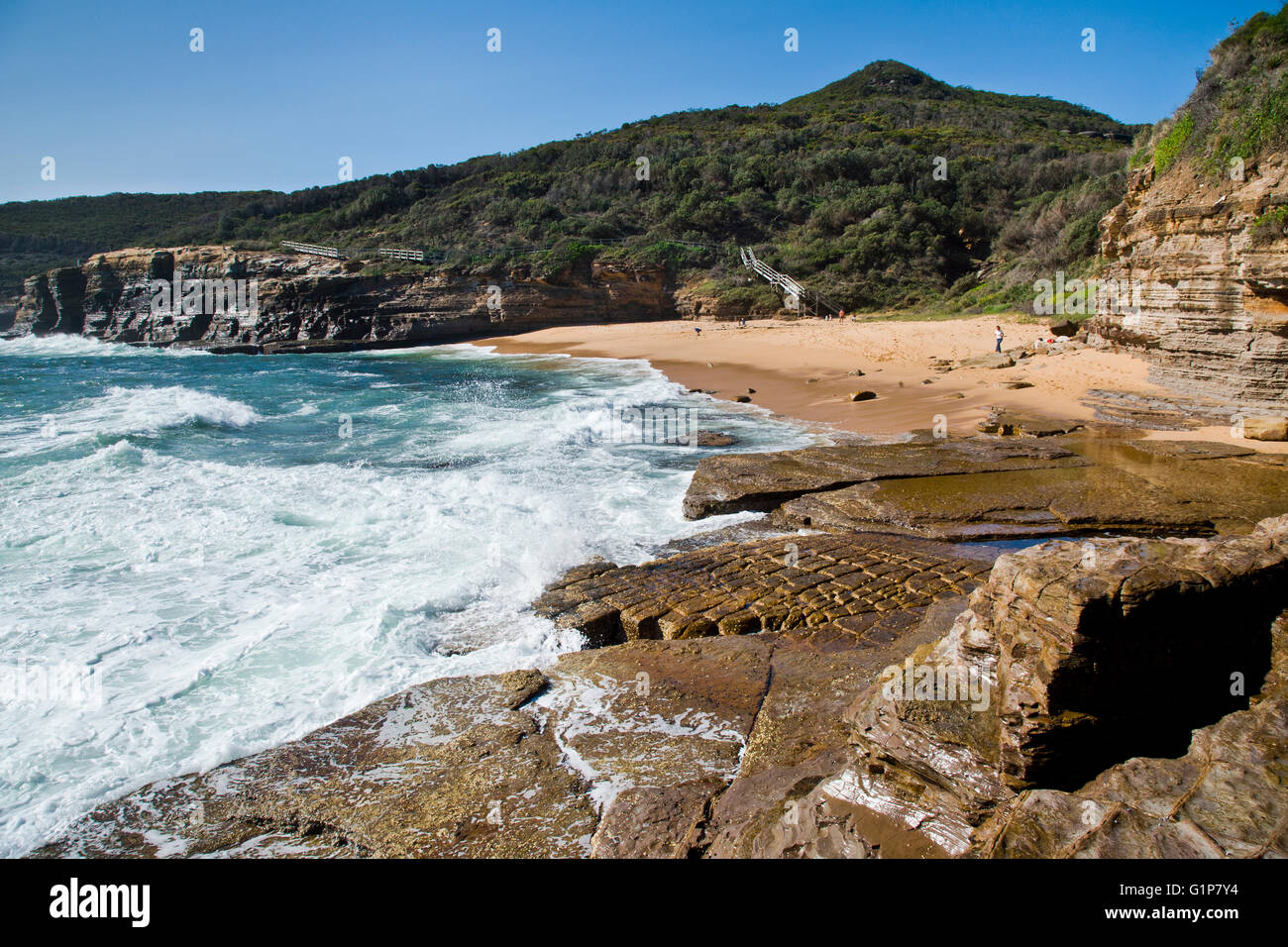 Australia, New South Wales, Central Coast, Bouddi National Park, view of Bullimah Beach Stock Photo