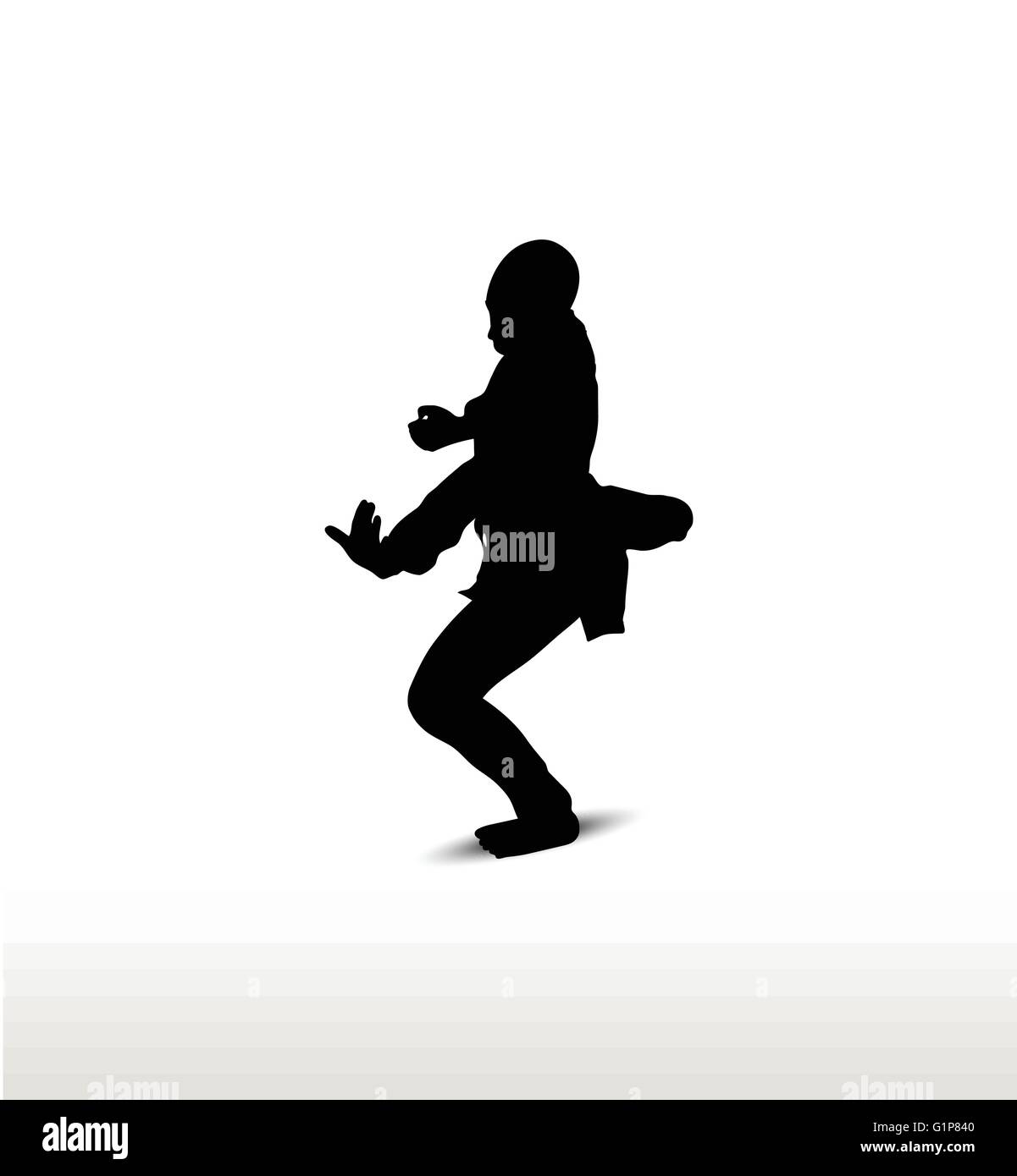 Download Vector image - karate silhouette, isolated on white background Stock Vector Art & Illustration ...