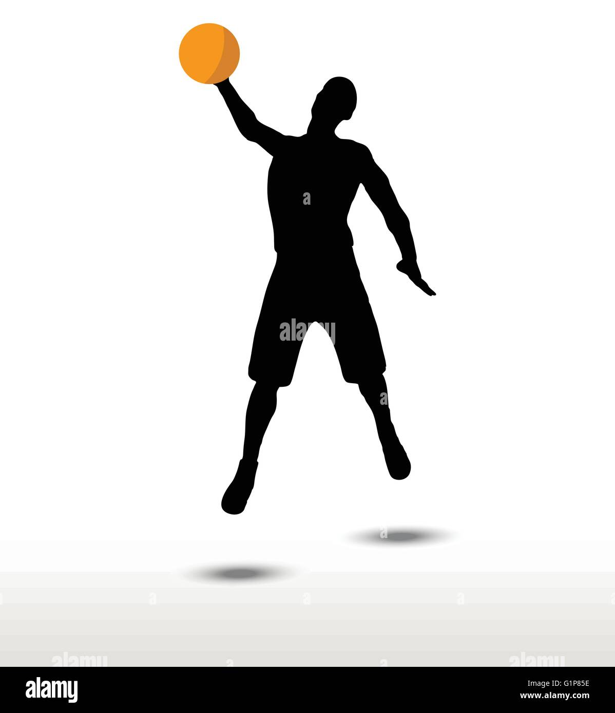 vector image - basketball player silhouette in slam pose, isolated on ...