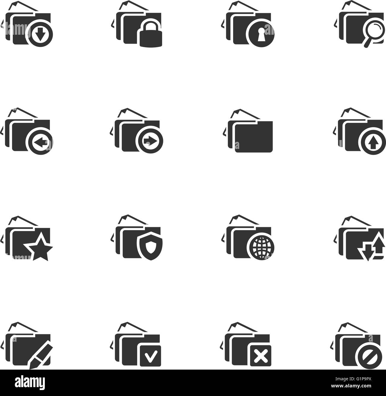 Folders icons set Stock Vector Image & Art - Alamy