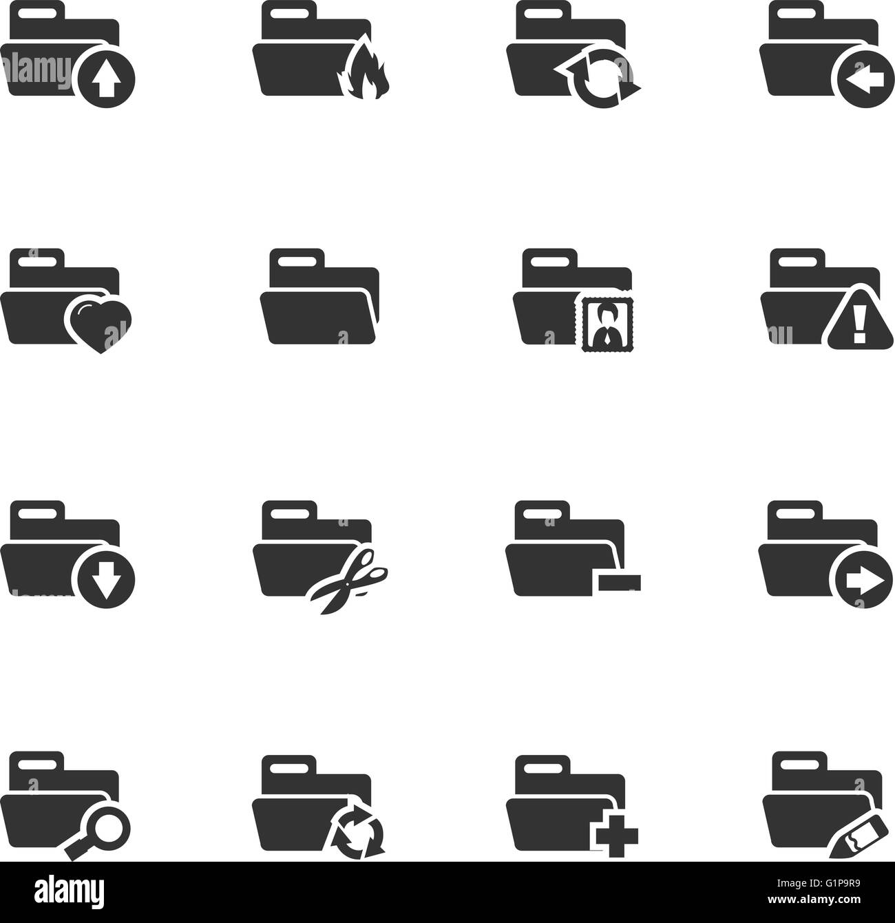 Folders icons set Stock Vector Image & Art - Alamy