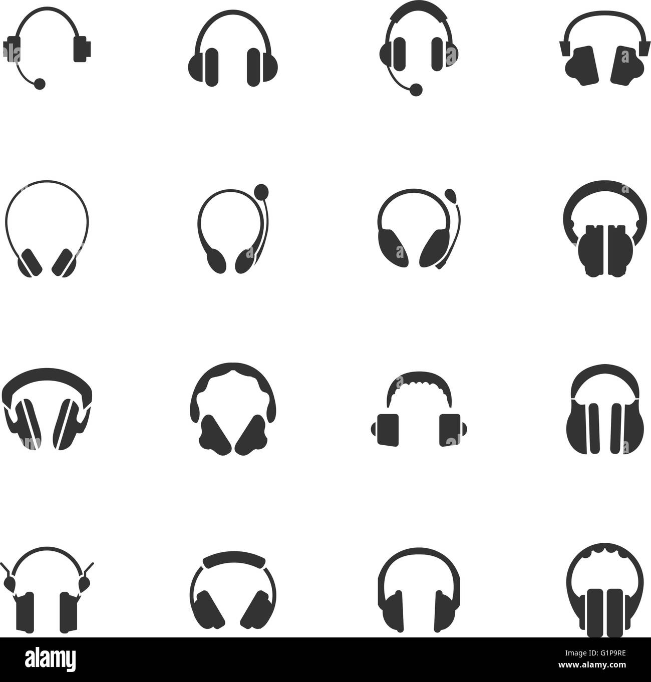 Headphones icons set Stock Vector Image & Art Alamy