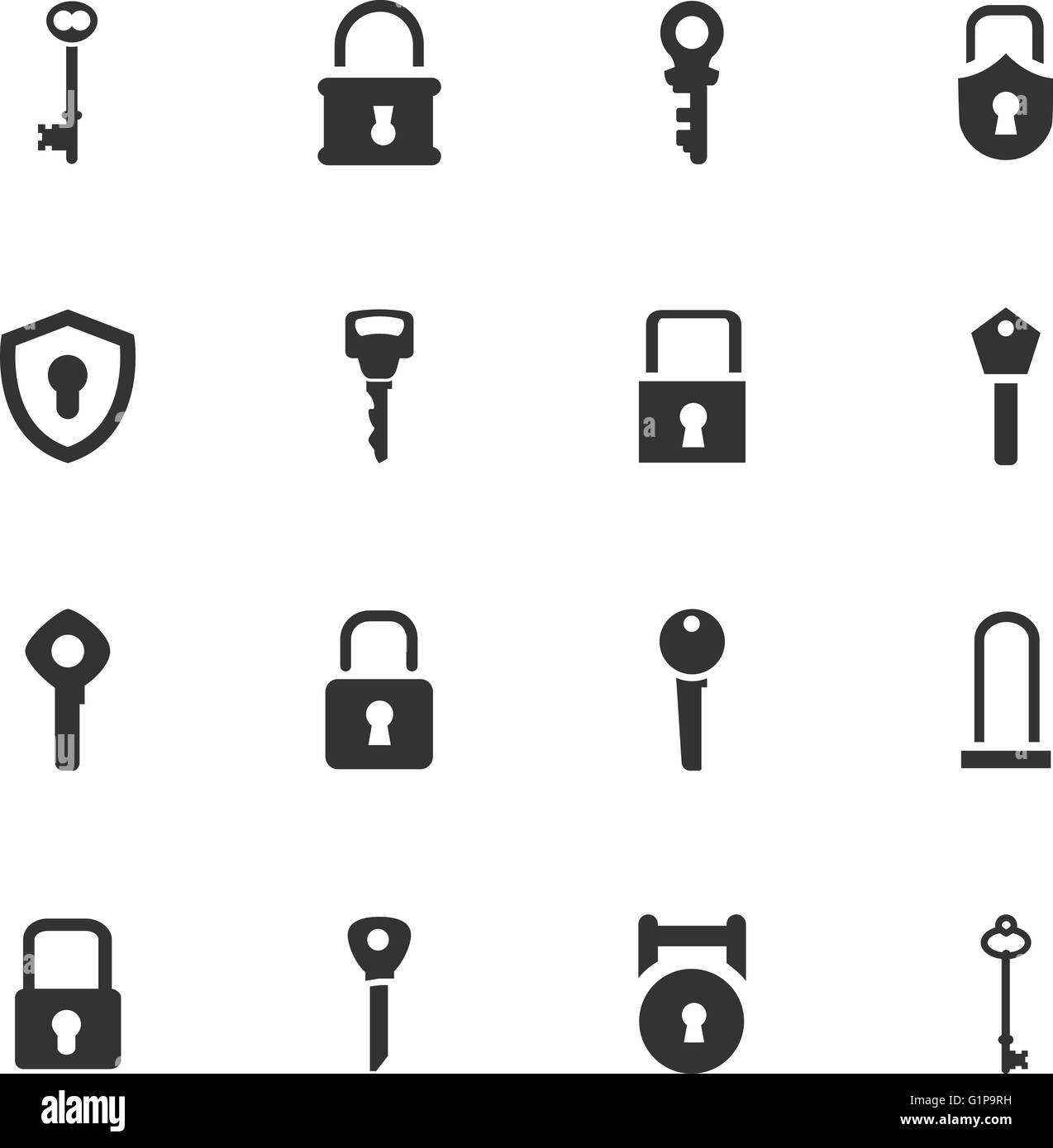 Lock and Key icons set Stock Vector Image & Art Alamy