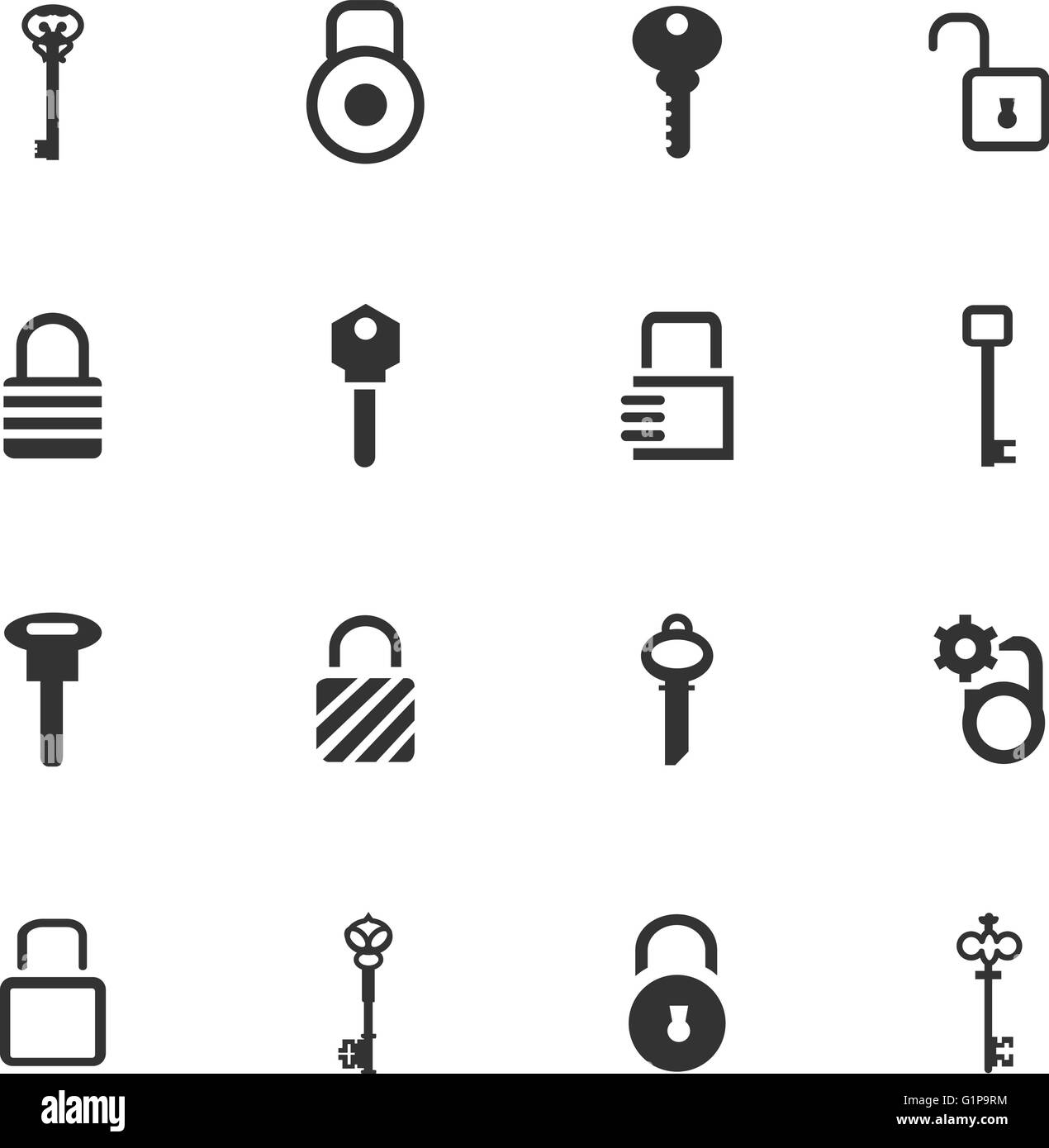 Lock and Key icons set Stock Vector Image & Art Alamy