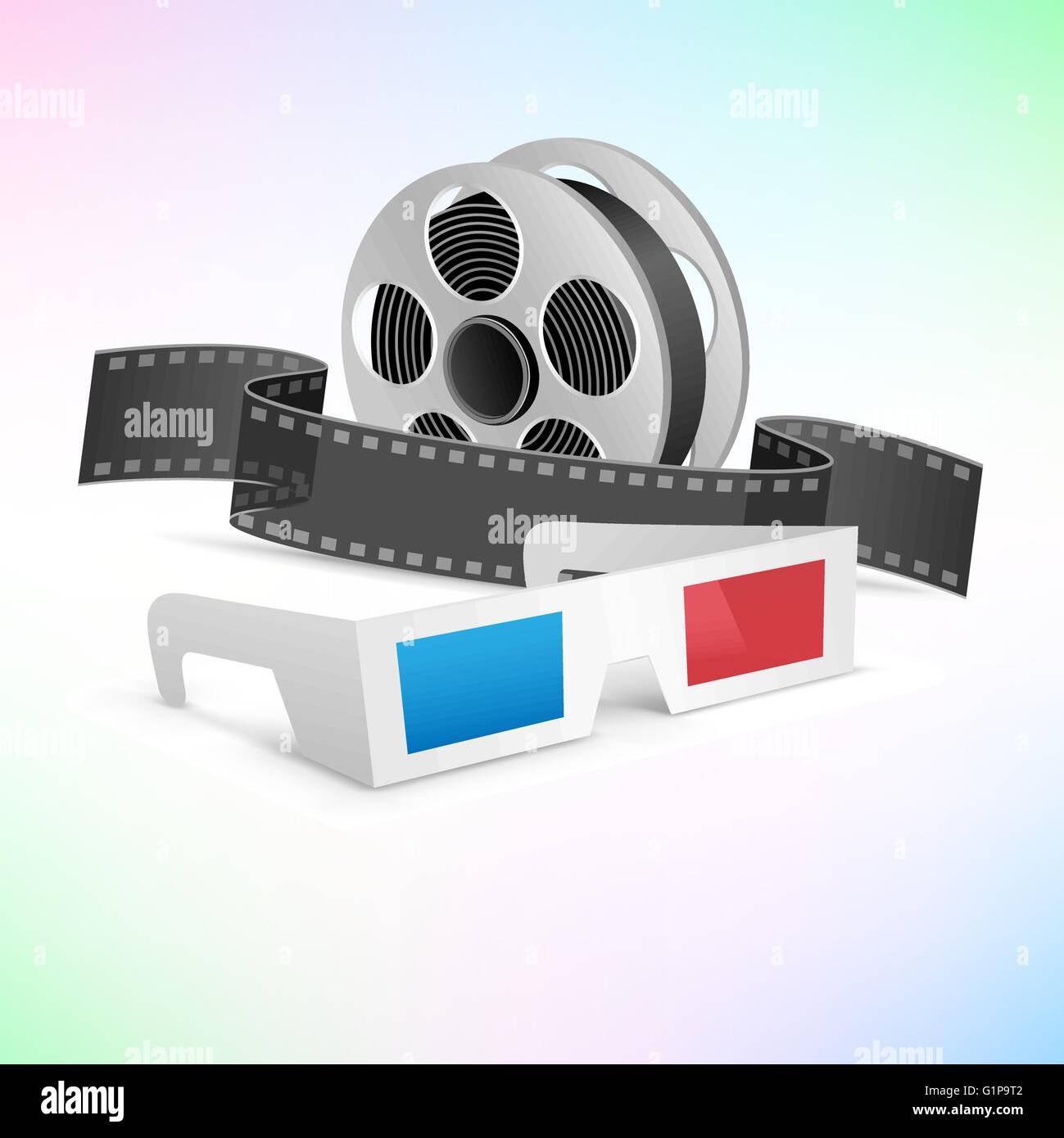 Cinema movie reel clapper Stock Vector Images - Alamy