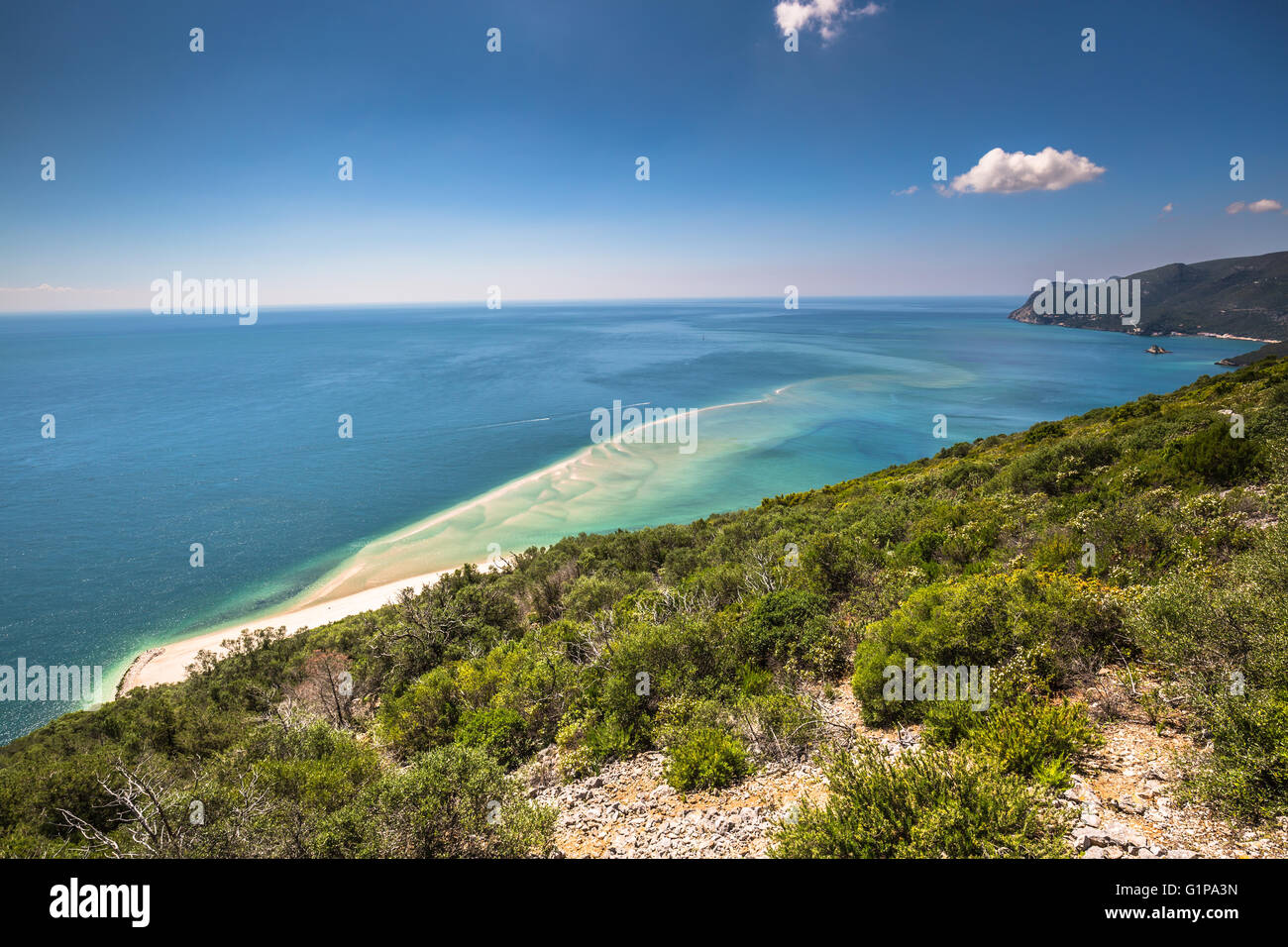 Beautiful landscape view of the National Park Arrabida in Setubal,Portugal. Stock Photo